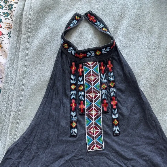 Embroidered Beaded Halter Top - Picture 2 of 5